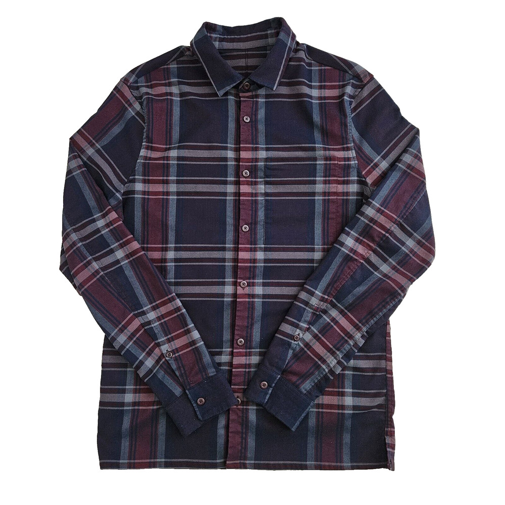 Lululemon (Mens Small-Medium) Plaid Long Sleeve Button Up Dress Shirt Blue Red